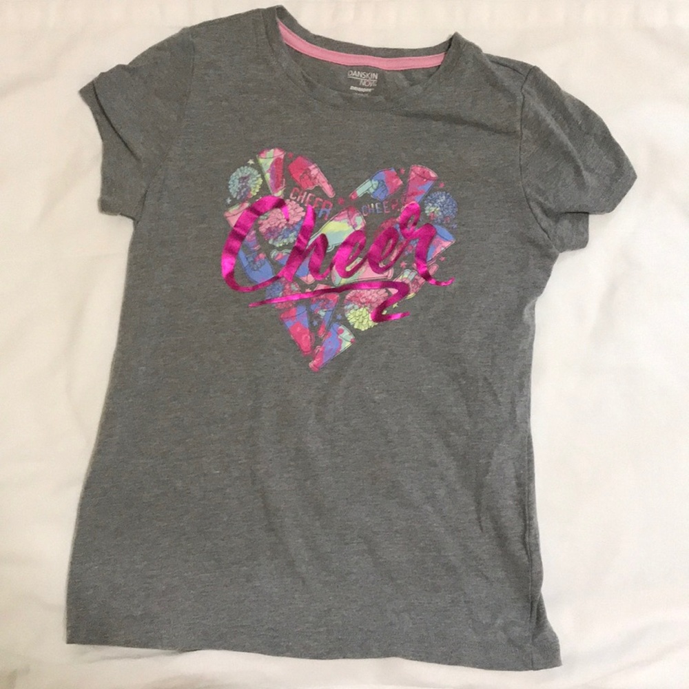Girl’s Danskin Now Pink Cheer Heart Tee